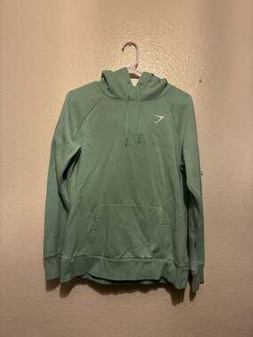 Gymshark Crest Hoodie in Desert Sage Green